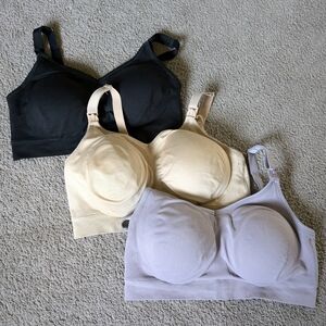 Bravado Designs Body Silk Seamless Nursing Bra bundle of 3, size large -full cup